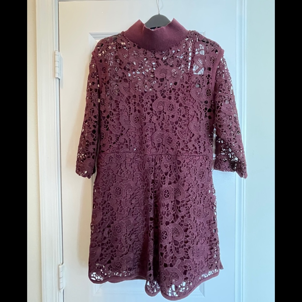 Zara Plum Lace Jumpsuit